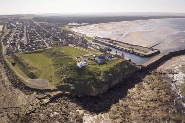 How the town of Burghead - and the site where the fort once stood - appears today. PIC: Aberdeen University.