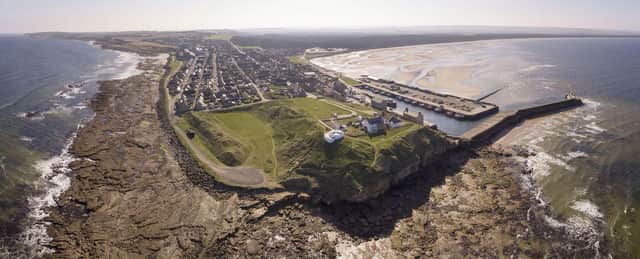 How the town of Burghead - and the site where the fort once stood - appears today. PIC: Aberdeen University.
