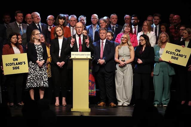 First Minister John Swinney and colleagues mark one year until Scottish Parliament election on 7 May  2025 (Picture: Jeff J Mitchell/Getty Images)