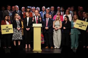 First Minister John Swinney and colleagues mark one year until Scottish Parliament election on 7 May  2025 (Picture: Jeff J Mitchell/Getty Images)
