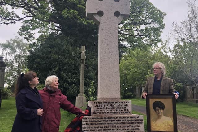 Restored memorial to Jessie Niven MacLachlan in Cathcart cemetery. Picture: Dani Garavelli