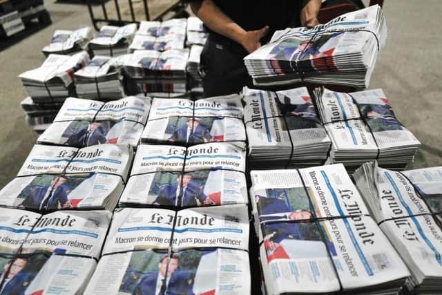 Well-known French newspaper Le Monde was among those targeted. Picture: AFP via Getty Images