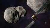 Undated handout artist impression issued by Nasa of its Double Asteroid Redirection Test or Dart. Nasa has successfully crashed a spacecraft into a small asteroid as part of a planetary protection test mission. While this asteroid - named Dimorphos - posed no threat to Earth, the aim of the mission was to demonstrate that dangerous incoming rocks can be deflected by deliberately smashing into them. Issue date: Tuesday September 27, 2022.