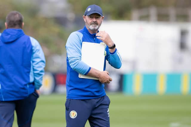 Scotland manager Steve Clarke takes training ahead of the clash with England at Hampden. (Photo by Alan Harvey / SNS Group)