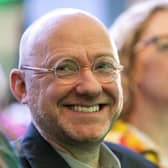 Co-leader of the Scottish Green Party Patrick Harvie at the 2023 Scottish Green Party Spring Conference at the Golden Jubilee Conference Centre in Clydebank.