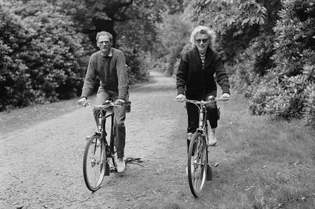 Marilyn Monroe out for a cycle ride with husband Arthur Miller in 1956 (Picture: Harold Clements/Daily Express/Hulton Archive/Getty Images)