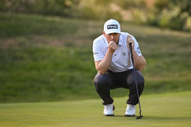 Daniel Young lines up a putt in the third round of the DP World Tour Qualifying School on the Hills Course at Infinitum Golf in Tarragona, Spain. Picture: Octavio Passos/Getty Images.