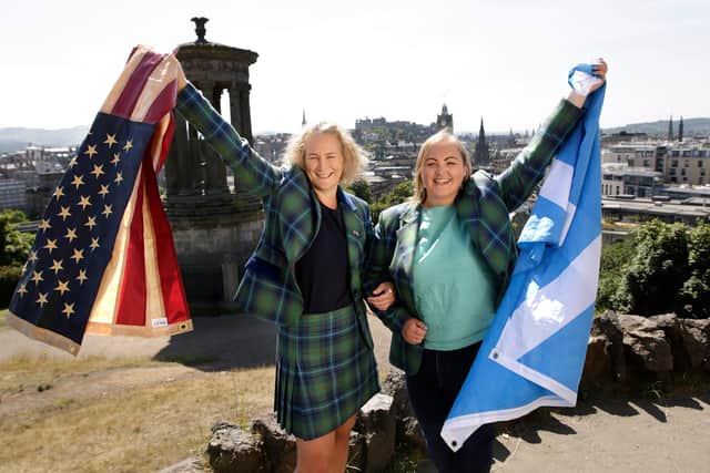 From left: Anna White and Emily Redman of ScotlandShop, who jet off to New York today to help launch the firm's site in Albany. Picture: David Ho.