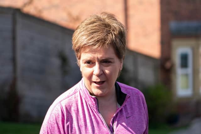 Former first minister Nicola Sturgeon is seen leaving her home in Glasgow. Picture: Peter Summers/Getty Images