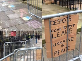 Ukraine protest Edinburgh: Police move protesters as demonstrations continue outside Russian Consulate