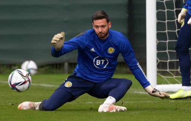 Craig Gordon during a Scotland training session. (Photo by Craig Williamson / SNS Group)