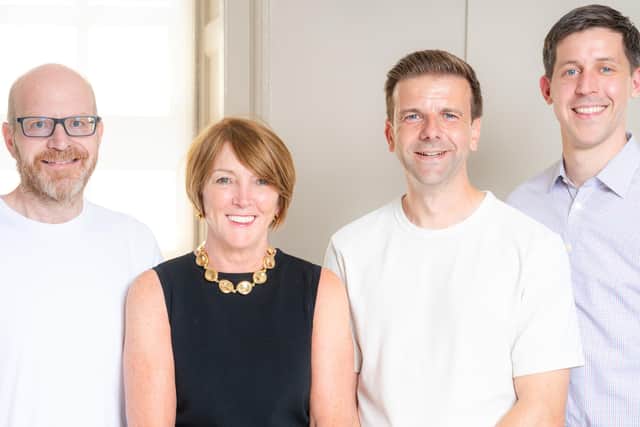 Perry Blacher, chairman at BR-DGE;  Pauline Bradley, CEO at Greyfriars (BR-DGE’s long-term investment advisors); Thomas Gillan, CEO at BR-DGE; Jake Kleiner, partner at Bettor Capital. Picture by Euan Cherry