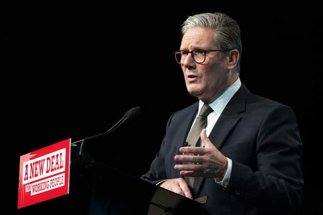 Prime Minister Sir Keir Starmer speaking at the TUC congress at the Brighton Centre in Brighton. PIC: Gareth Fuller/PA Wire