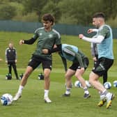 Celtic train ahead of Saturday's Premiership match against St Mirren.