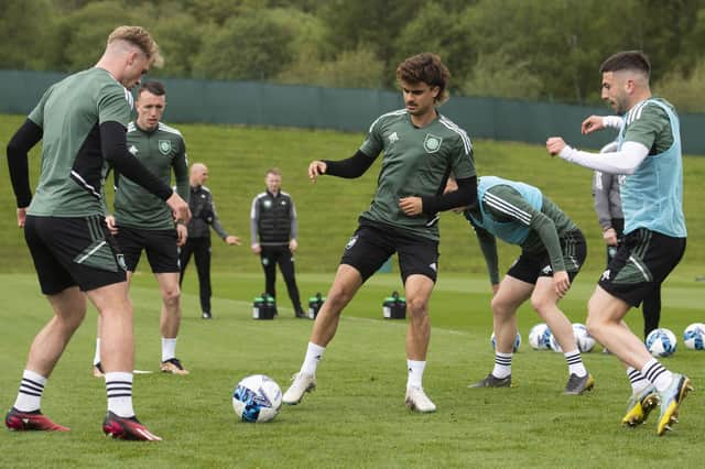 Celtic train ahead of Saturday's Premiership match against St Mirren.