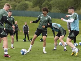 Celtic train ahead of Saturday's Premiership match against St Mirren.