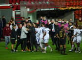 Angry clashes between players and staff of Standard Liege and Rangers at the end of the Ibrox side's 2-0 Europa League Group D win in Belgium. (Photo by Dean Mouhtaropoulos/Getty Images)