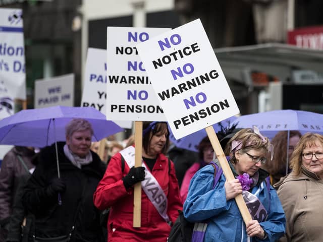 Waspi women out campaigning in Glasgow.