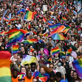 People celebrate Pride Month in Glasgow last year (Picture: Jeff J Mitchell/Getty Images)