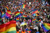 People celebrate Pride Month in Glasgow last year (Picture: Jeff J Mitchell/Getty Images)