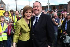 First Minister Nicola Sturgeon with her predecessor Alex Salmond while on the 2015 General Election campaign trail.