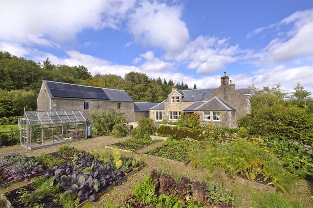 Hewisbridge offers 11 acres of grazing, three stables, hay fields, two orchards, eight beehives, a bountiful vegetable garden, chickens, greenhouse, summerhouse, more than 36 acres of mixed woodland, riverside walks, fishing rights and a bathing pool