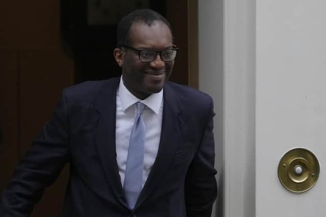 Former Chancellor of the Exchequer Kwasi Kwarteng leaves 11 Downing Street.