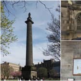 The Melville Monument in St Andrew Square, left, Sir Geoff, top right and Adam McVey, bottom right