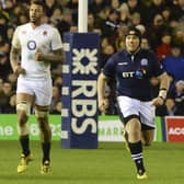 Zander Fagerson makes his debut for Scotland in the 2016 Calcutta Cup match at Murrayfield. Picture: Gary Hutchison/SNS