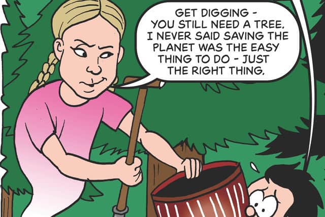 Environmental activist Greta Thunberg is featured in the Beano offering advice on how to grow your own Christmas tree.