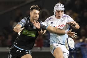 Adam Hastings, left, in action for Glasgow Warriors during their win over Sale Sharks at the AJ Bell Stadium during the European Champions Cup in 2020. (Photo by Gary Hutchison / SNS Group)