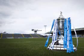 The Scottish Gas Scottish Cup trophy pictured at Cappielow Park ahead of the Morton v Hearts quarter-final.  (Photo by Craig Foy / SNS Group)