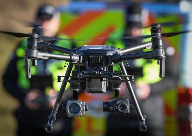 Police Scotland's drones were used in 352 incidents in their first year. Police Scotland/PA Wire