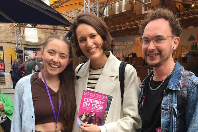Hannah Follows and Adam Gregory, who have brought the show Coming Out Of My Cage (And I've Been Doing Just Find) to the festival, were among the artists and performers to meet Fringe Society president and Fleabag star Phoebe Waller-Bridge at the Pleasance Courtyard this weekend.