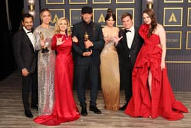 Cast and crew members from Coda celebrate their success at the Oscars (Picture: David Livingston/Getty Images )