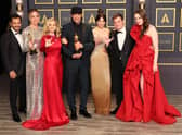 Cast and crew members from Coda celebrate their success at the Oscars (Picture: David Livingston/Getty Images )