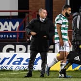 Celtic's Cameron Carter-Vickers goes off injured during the Boxing Day win at Dundee. (Photo by Ross Parker / SNS Group)