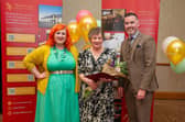 Host Michelle McManus, winner Agnes Fullerton, and Meallmore’s MD Cillian Hennessey.