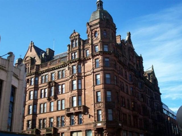 Situated opposite the Odeon Cinema on Renfield Street - which has also been at risk in recent years - the handsome red sandstone Castle Chambers towers over the corner of West Regent Street like Glasgow's version of Manhattan's Dakota building. The 19th century building has stood neglected since at least the 1990s.