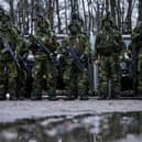 Soldiers from the 13th counter intelligence battalion, 2nd reconnaissance platoon of the Swedish Armed Forces, participate in military exercise in Kungsangen, near Stockholm.