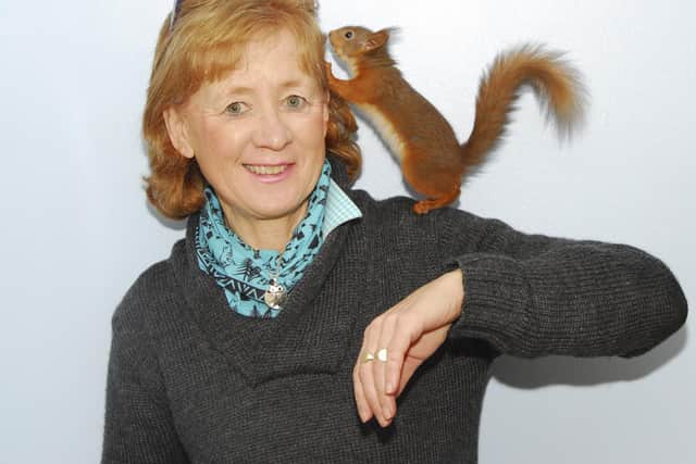 A red squirrel - the subject of the book A Scurry of Squirrels - Nurturing the Wild - with author Polly Pullar. Picture: Polly Pullar