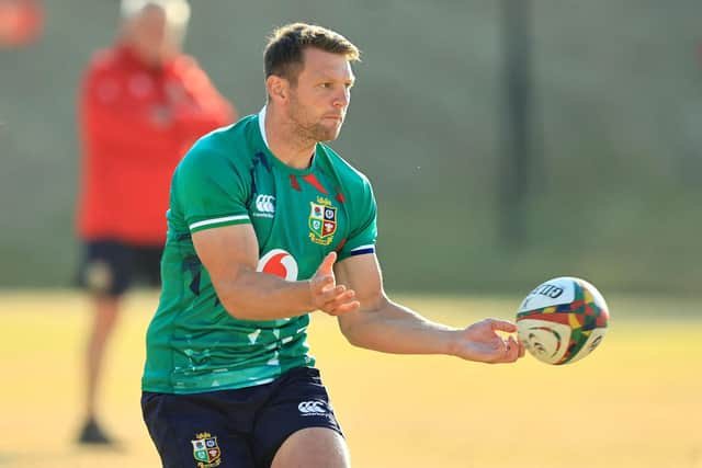 Dan Biggar during a Lions training session in Johannesburg ahead of the Sharks match. Picture: David Rogers/AFP via Getty Images