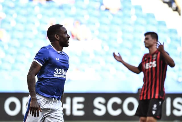 Jermain Defoe a goal in Rangers' 2-0 win over Nice in Lyon.