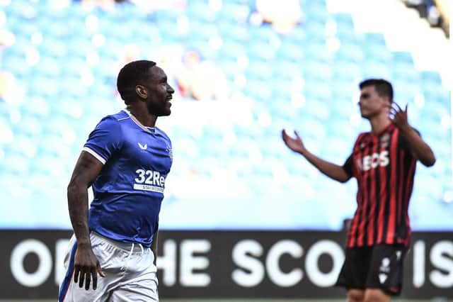 Jermain Defoe a goal in Rangers' 2-0 win over Nice in Lyon.