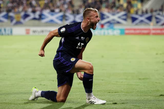 Ryan Porteous scored his first goal for Scotland as they cruised to victory against the Cypriots.