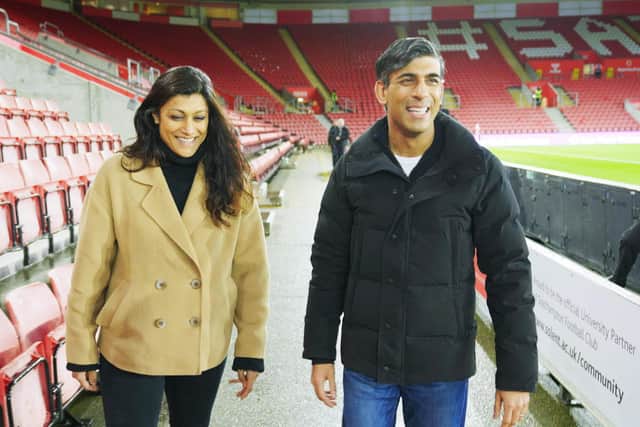 Rishi Sunak takes Anushka Asthana to his football team's home ground for an interview billed as a revealing portrait of the PM. (Picture: ITV)