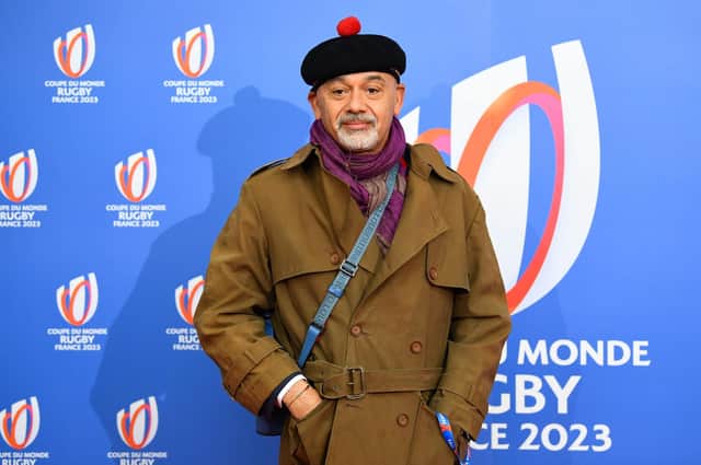 French fashion designer Christian Louboutin picked Scotland's name out of the hat at the draw for the 2023 Rugby World Cup in Paris. Picture: Franck Fife/AFP via Getty Images