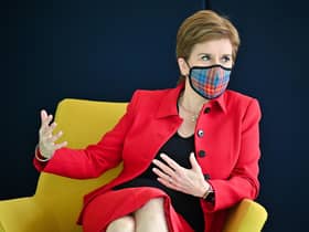 First Minister Nicola Sturgeon meets staff at the new offices of Social Security Scotland during a visit to mark a significant jobs announcement. Picture: Jeff J Mitchell/Getty Images