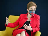 First Minister Nicola Sturgeon meets staff at the new offices of Social Security Scotland during a visit to mark a significant jobs announcement. Picture: Jeff J Mitchell/Getty Images