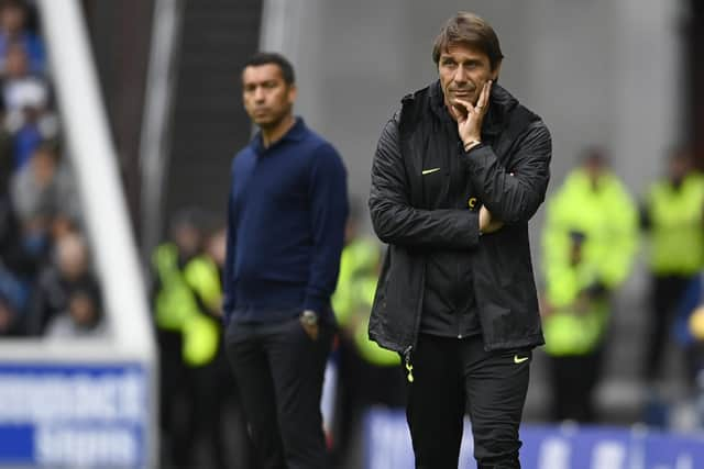 Tottenham manager Antonio Conte was back at Ibrox, where he won 4-0 with Juventus as a player in November 1995. (Photo by Rob Casey / SNS Group)